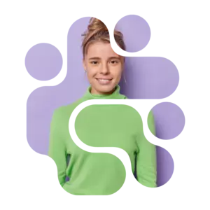 Element Junge Frau mit grünem Pullover