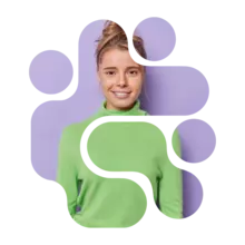 Element Junge Frau mit grünem Pullover
